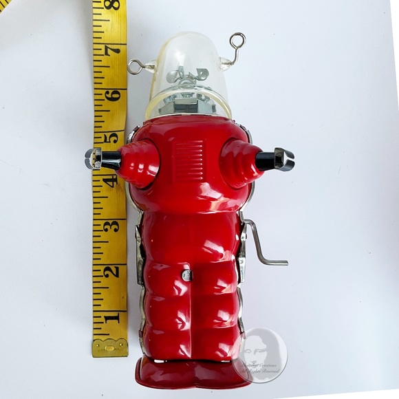 Tin Tom Toys Robot Space Trooper Wind Up Red Sci Fi in Box Remake HTF - Picture 9 of 12